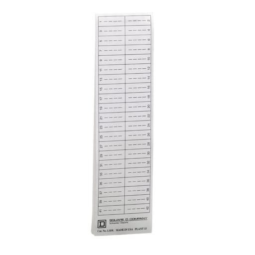 Square-D / Schneider - Square D LSDL Legend 1 to 42 Cover Directory Label