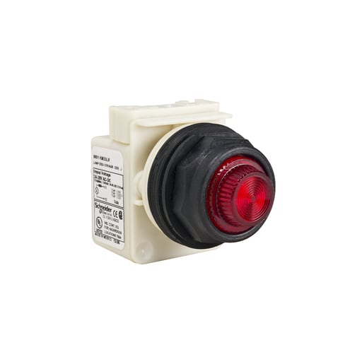 Square-D / Schneider - Square D 9001SKP8LRR31 30 mm 277 Volt Red Lens Plastic Bezel LED Standard Round Pilot Light