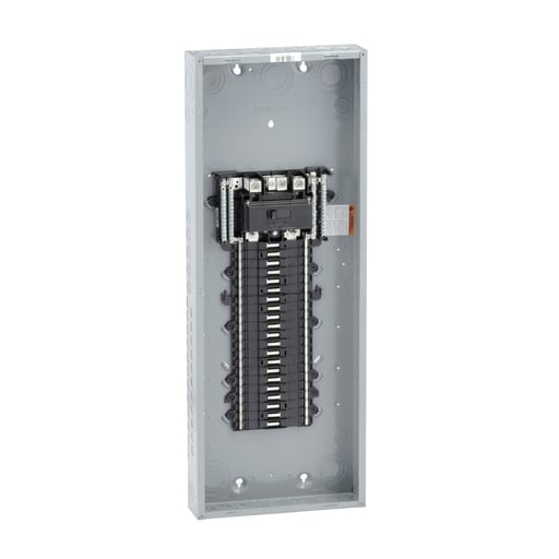 Square-D / Schneider - Square D QO142M200P 200A 120/240V 1phase Convertible Main Breaker Load Center, Plug-On Neutral, 42 Spaces / 52 Circuits, NEMA-1, Gray