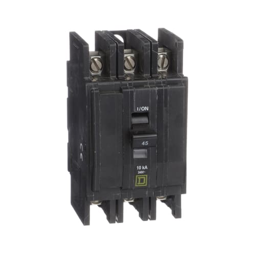 Square-D / Schneider - Square D QOU345 3-Pole 45 Amp 240 Volt Thermal Magnetic/Common Trip Miniature Circuit Breaker