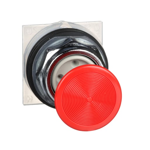 Square-D / Schneider - Square D 9001KR4R 30 mm Red Body Metal Bezel Momentary Mushroom Round Non-Illuminated Push Button Operator