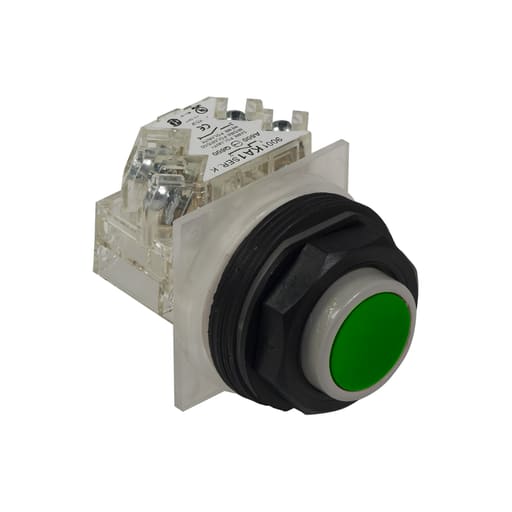Square-D / Schneider - Square D 9001SKR2GH13 30 mm 600 VAC Momentary 1NO 1NC Green Lens Plastic Bezel Non-Illuminated Push Button