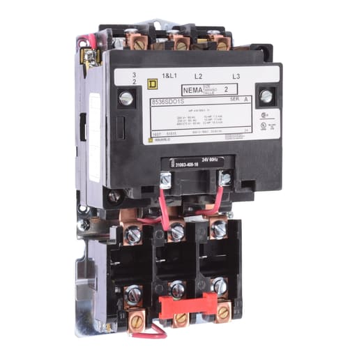 Square-D / Schneider - Square D 8536SDO2V02S 110/120 VAC 45 Amp 25 Hp 4-Pole Open Type Full Voltage Non-Reversing Magnetic Starter