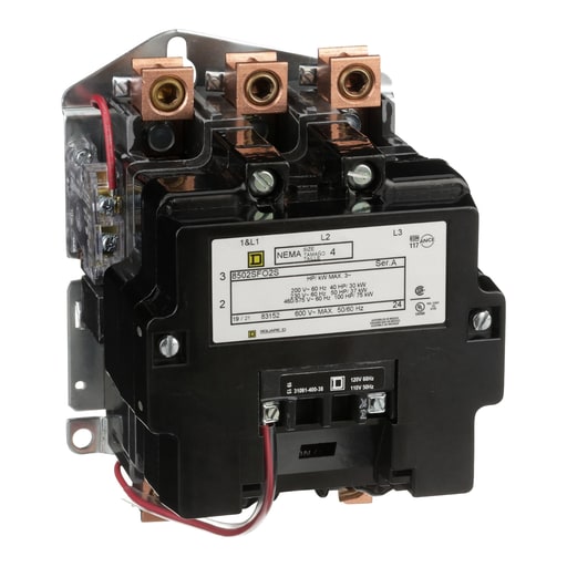 Square-D / Schneider - Square D 8502SFO2V02S 110/120 VAC 135 Amp 3-Pole Open Type Full Voltage Non-Reversing Magnetic Contactor