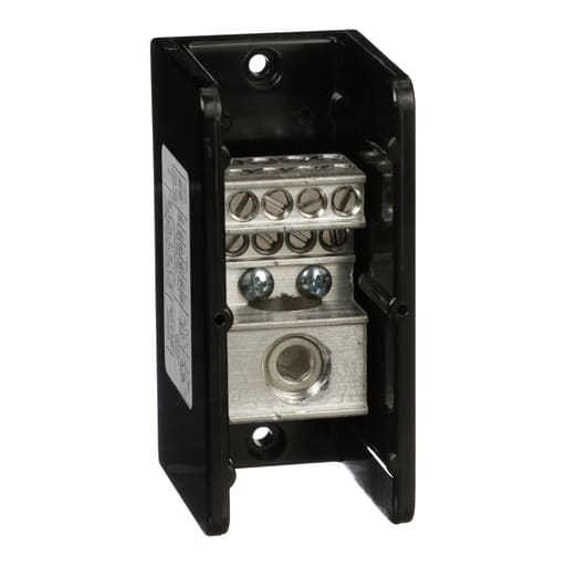 Square-D / Schneider - Square D 9080LBA164108 335 Amp 600 Volt 6 AWG to 400 MCM Primary Phenolic 1-Pole Standard Power Distribution Block