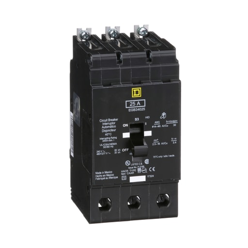 Square-D / Schneider - Square D EGB34025 480Y/277 Volt 25 Amp Miniature Circuit Breaker