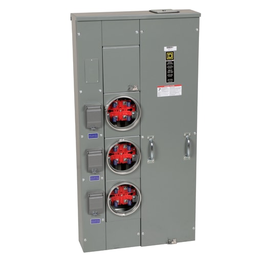 Square-D / Schneider - Square D MP33125 120/240 VAC 125 Amp 1-Phase 3-Wire 3-Position NEMA 3R Ring Type Meter Center