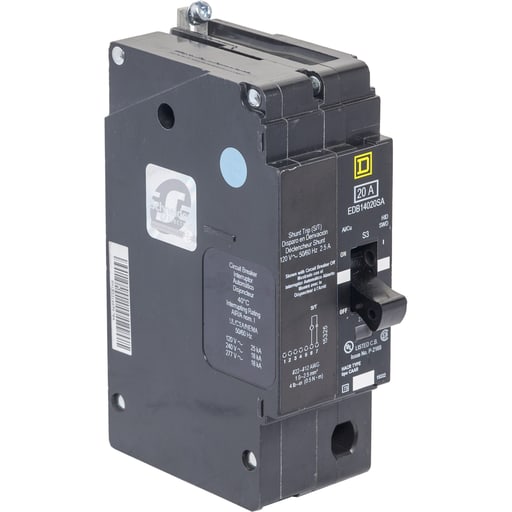 Square-D / Schneider - Square D EGB14020SA 1-Pole 20 Amp 277 Volt Thermal Magnetic Miniature Circuit Breaker