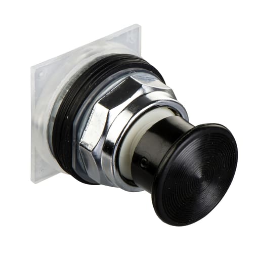 Square-D / Schneider - Square D 9001KR24B 30 mm Black Body Metal Bezel Momentary Mushroom Round Non-Illuminated Push Button Operator
