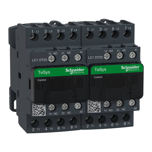 Square-D / Schneider - Square D LC2DT25G7 575 VAC 25 Amp 4-Pole 1NO 1NC Screw Terminal Full Voltage Reversing IEC Contactor