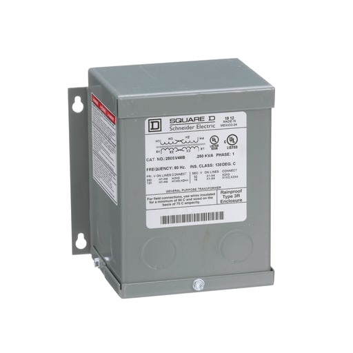 Square-D / Schneider - Square D 250SV46B 0.25 kVa 120 x 240 VAC Primary 16/32 VAC Secondary 1-Phase Dry Type Buck and Boost Transformer