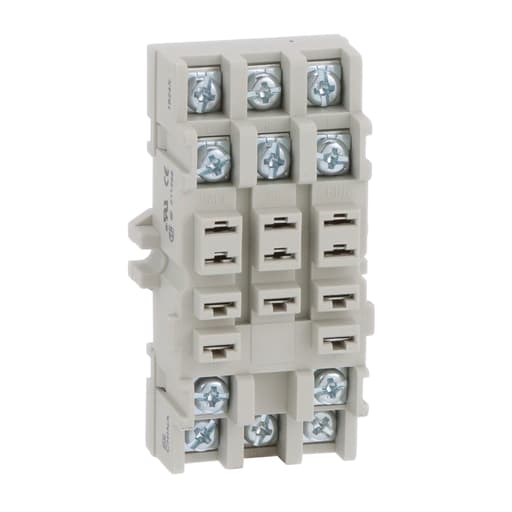 Square-D / Schneider - Square D 8501NR82B 300 VAC 15 Amp Din Rail/Direct Panel Mount Double Tier Relay Socket