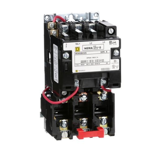Square-D / Schneider - Square D 8536SBO2V01S 24 VAC 18 Amp 5 Hp 3-Pole Open Type Full Voltage Non-Reversing Magnetic Starter