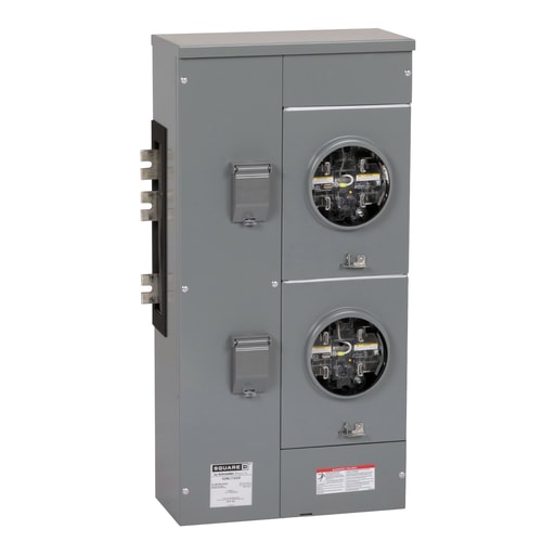 Square-D / Schneider - Square D EZML112225 120/240 VAC 225 Amp 1-Phase 3-Wire Ringless Meter Center Branch Unit