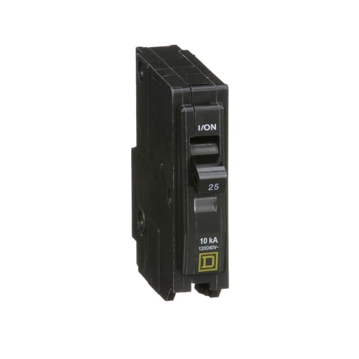 Square D QO125 25amp 120/240v 1Pole Miniature Circuit Breaker, Plug-In