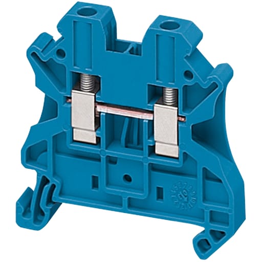 Square-D / Schneider - Square D NSYTRV42BL 4 mm 2-Point Blue 26 to 10 AWG Solid/Stranded Copper Screw Terminal Block