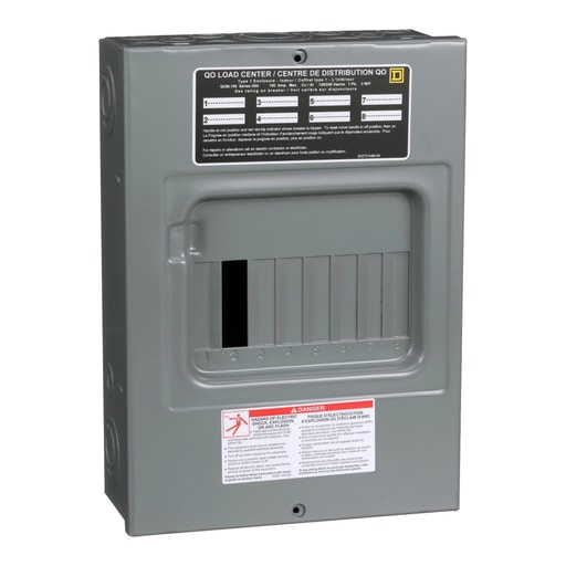 Square-D / Schneider - Square D QO8L100S 120/240 VAC 100 Amp 1-Phase 3-Wire 8-Circuit NEMA 1 Main Lug Load Center