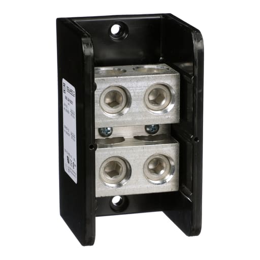 Square-D / Schneider - Square D 9080LBA1652021 760 Amp 600 Volt 4 AWG to 500 MCM Primary Phenolic 1-Pole Standard Power Distribution Block