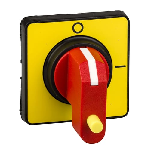 Square-D / Schneider - Square D KCE1YZ 45 x 45 mm Red/Yellow Front Plate and Rotary Handle