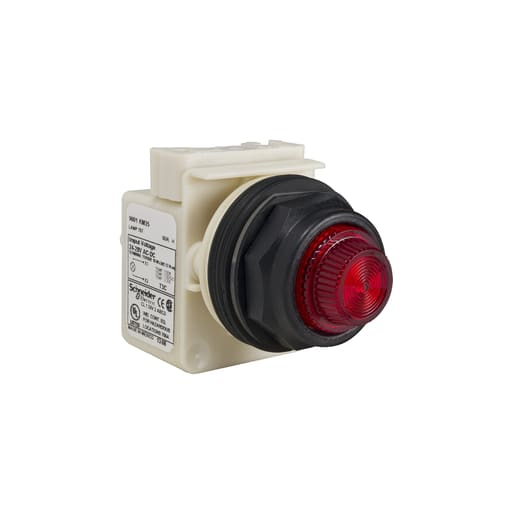 Square-D / Schneider - Square D 9001SKP35R31 30 mm 24/28 VAC/VDC Red Lens Plastic Bezel Standard Round Pilot Light