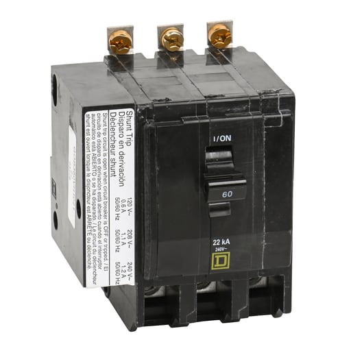 Square-D / Schneider - Square D QOB360VH1021 3-Pole 60 Amp 240 Volt Bolt-On Thermal Magnetic Miniature Circuit Breaker