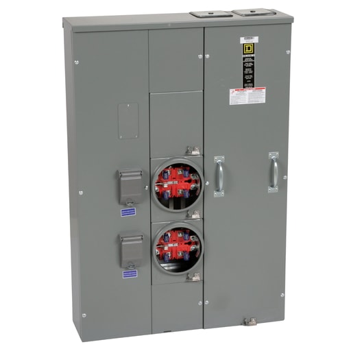 Square-D / Schneider - Square D MPR42200 400A Bus, 200A Max Breaker, 120/240VAC, 1P3W, 2-Socket, 5 Jaws, NEMA 3R Ringless Meter Center<br><font color="FF0000">Note: Installers Responsibility to Confirm Approved by Local Inspector</br></font>