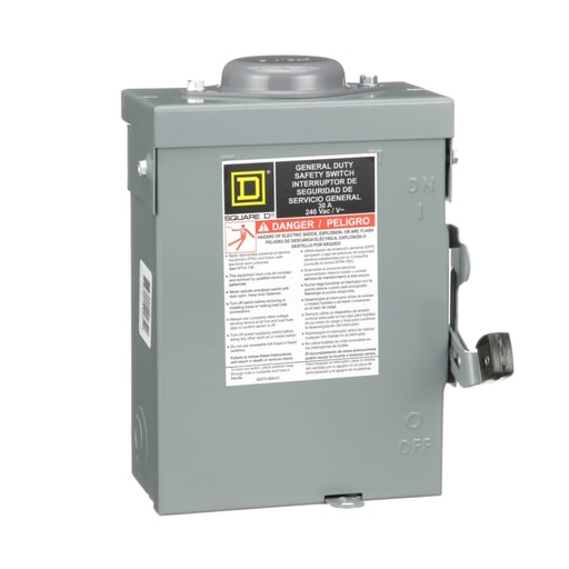Square D DU221RB Safety Switch Not Fusible 30A-240V-2P NEMA-3R , Single Throw