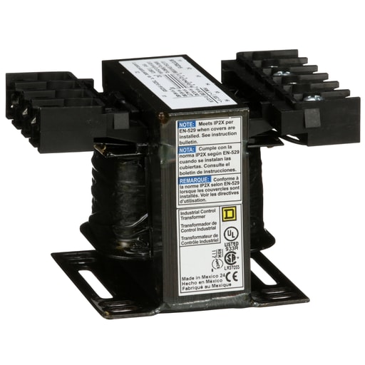 Square-D / Schneider - Square D 9070T50D19 50 VA 208/240/277/380/480 VAC Primary 24 VAC Secondary 1-Phase Control Transformer