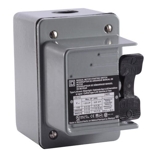 Square-D / Schneider - Square D 2510KW1H 600 VAC 230 VDC 30 Amp 3 Hp 2-Pole NEMA 4 1-Phase Manual Switch