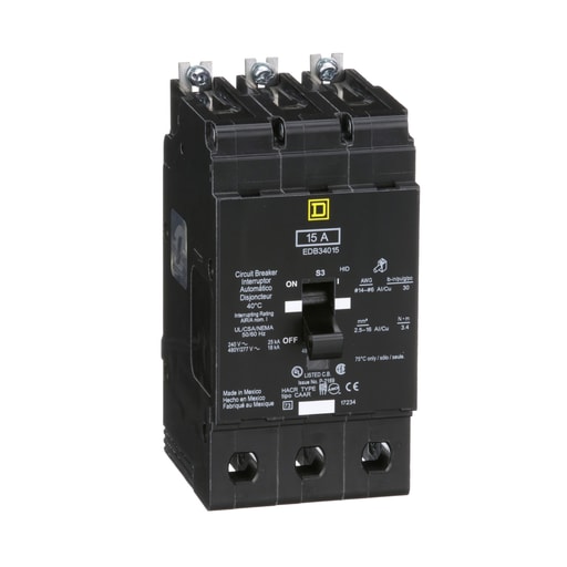 Square-D / Schneider - Square D EDB34015 480Y/277 Volt 15 Amp Miniature Circuit Breaker