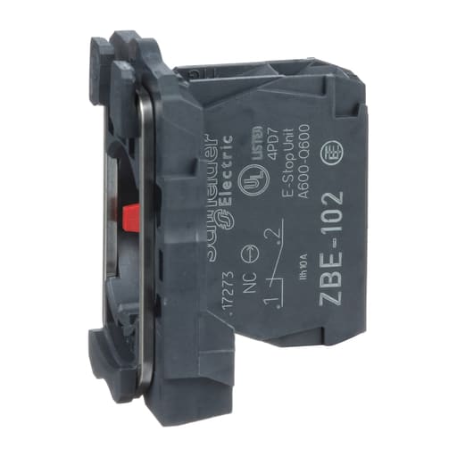 Square-D / Schneider - Square D ZB5AZ102 Harmony, 22mm Push Button, XB5A Operators, Contact Block, with Mounting Collar, 1 NC, Screw Clamp Terminal