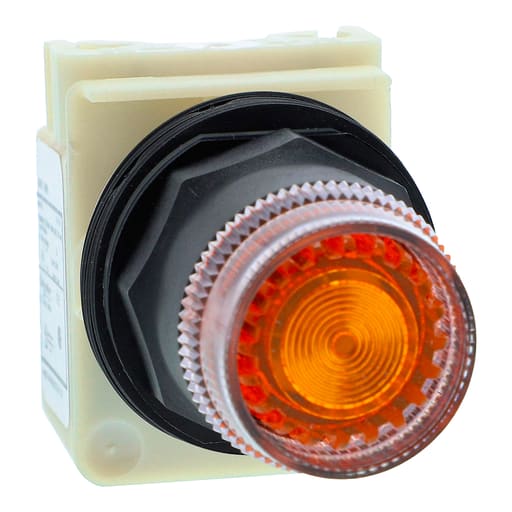 Square-D / Schneider - Square D 9001SK1L1A 30 mm Amber Body Plastic Bezel Momentary Full Guarded Round Illuminated Push Button Operator