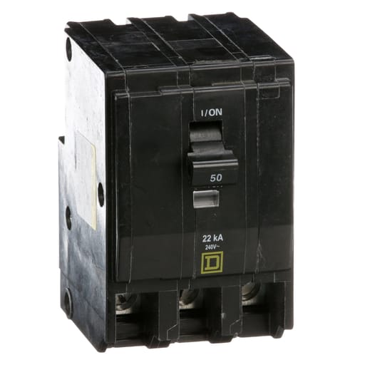 Square D QO350VH 3-Pole 50 Amp 240 Volt Plug-On Miniature Circuit Breaker