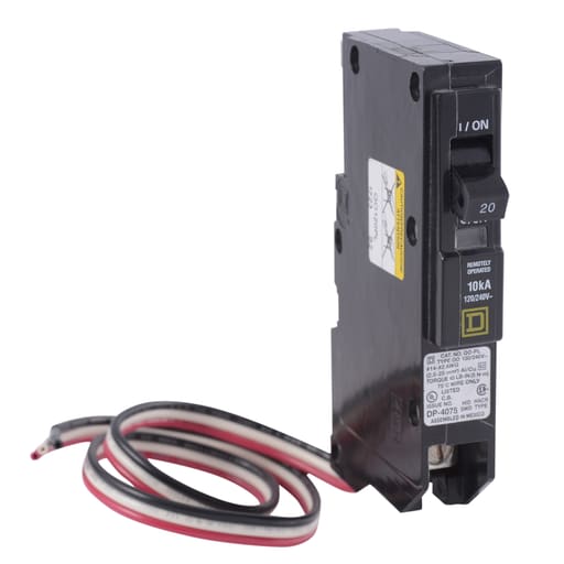 Square-D / Schneider - Square D QO120PL5393 1-Pole 20 Amp 120/240 Volt Plug-On Thermal Magnetic Miniature Circuit Breaker
