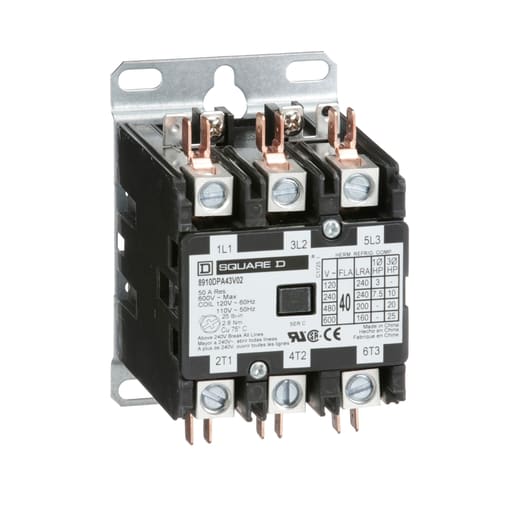 Square-D / Schneider - Square D 8910DPA43V02 600 VAC 40 Amp DPA Contactor Plus Options