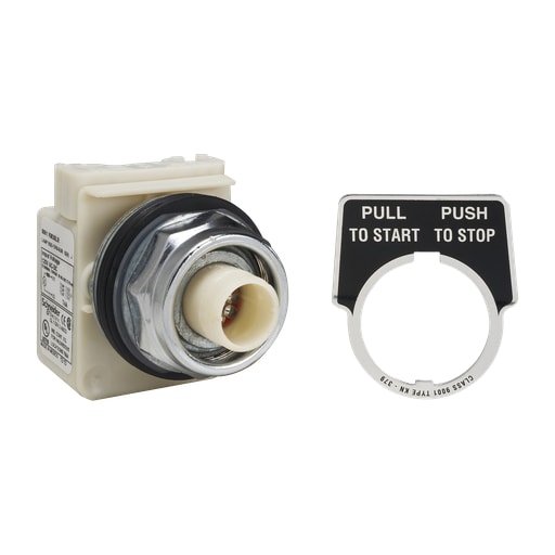 Square-D / Schneider - Square D 9001KR9P38LR 30 mm Metal Bezel 2-Position Mushroom Illuminated Push Button Operator