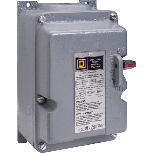 Square-D / Schneider - Square D 2510MBR2 600 VAC 18 Amp 5 Hp 3-Pole NEMA 7/9 Non-Reversing Manual Starter