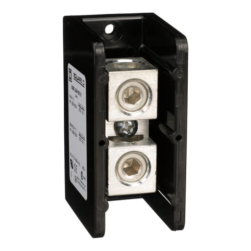 Square-D / Schneider - Square D 9080LBA163101 310 Amp 600 Volt 6 AWG to 350 MCM Primary Phenolic 1-Pole Standard Power Distribution Block