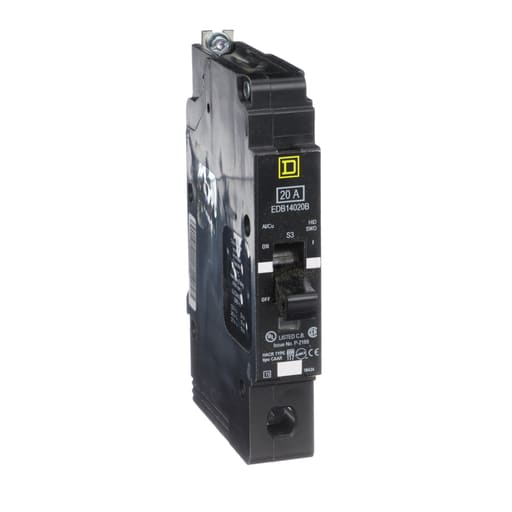 Square-D / Schneider - Square D EDB14020B 1-Pole 20 Amp 277 Volt Thermal Magnetic Miniature Circuit Breaker