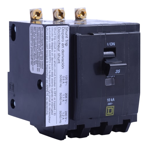 Square-D / Schneider - Square D QOB3451021 3-Pole 45 Amp 240 Volt Bolt-On Thermal Magnetic Miniature Circuit Breaker