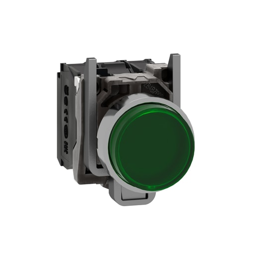 Square-D / Schneider - Square D XB4BW13G5 22 mm 120 VAC 14 mA 1NO 1NC Green Round Momentary Extended Illuminated Push Button