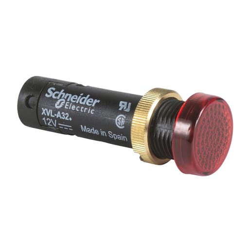 Square-D / Schneider - Square D XVLA324 12 mm 12 VDC 25 mA Covered LED Miniature Pilot Light