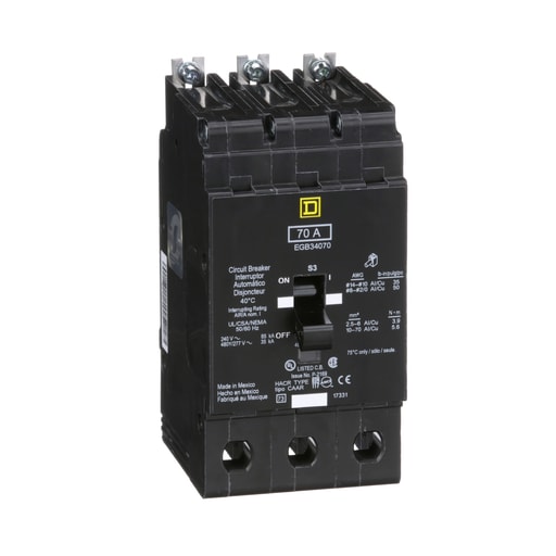 Square-D / Schneider - Square D EGB34070 480Y/277 Volt 70 Amp Miniature Circuit Breaker
