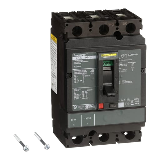 Square-D / Schneider - Square D HGL36080 600 Volt 80 Amp Molded Case Circuit Breaker