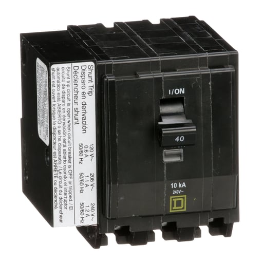 Square-D / Schneider - Square D QO3401021 3-Pole 40 Amp 240 Volt Plug-On Miniature Circuit Breaker