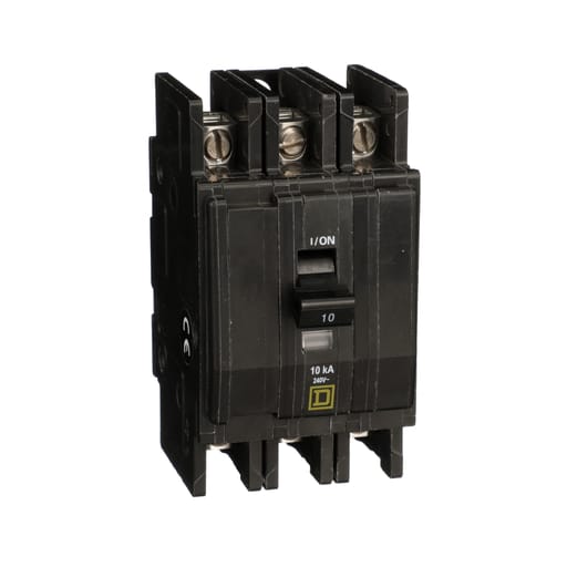 Square-D / Schneider - Square D QOU310 3-Pole 10 Amp 240 Volt Thermal Magnetic/Common Trip Miniature Circuit Breaker