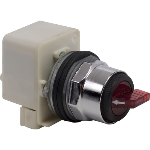 Square-D / Schneider - Square D 9001K43J1R 30 mm 3-Position Red Maintained Knob Illuminated Selector Switch Operator