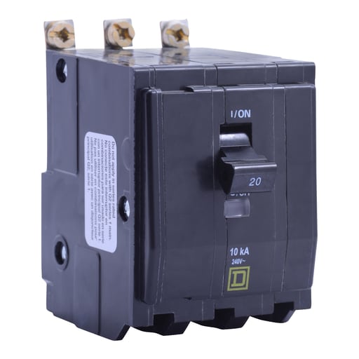 Square-D / Schneider - Square D QOB32035 3-Pole 20 Amp 240 Volt Bolt-On Thermal Magnetic Miniature Circuit Breaker