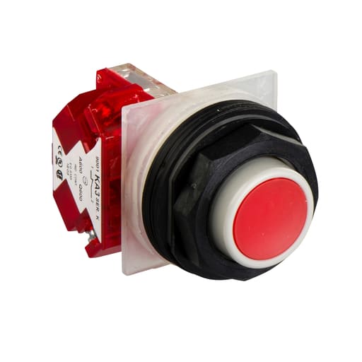 Square-D / Schneider - Square D 9001SKR3RH6 30 mm 600 VAC Momentary 1NC Red Lens Plastic Bezel Non-Illuminated Push Button