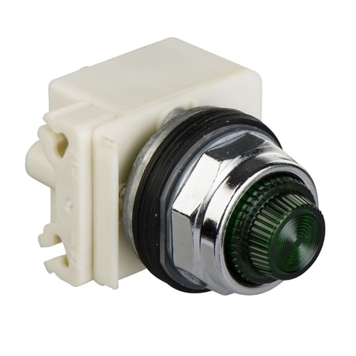 Square-D / Schneider - Square D 9001KP1LYY31 30 mm 120 VAC Yellow Lens Metal Bezel LED Standard Round Pilot Light